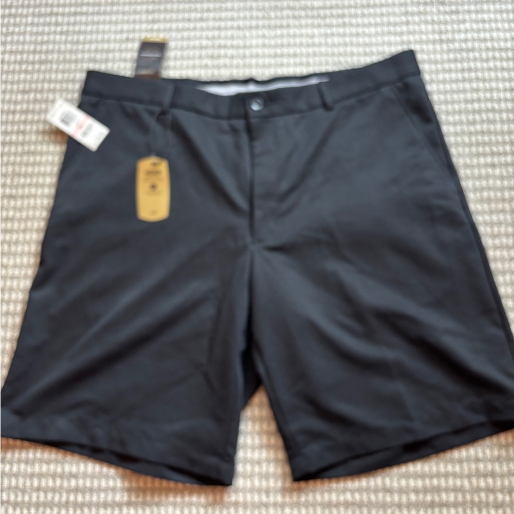 Greg Norman Collection Men's Black Flat-Front Performance Shorts